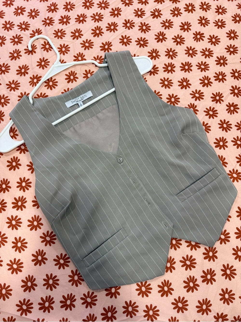 Gray Pinstripe Women's Vest